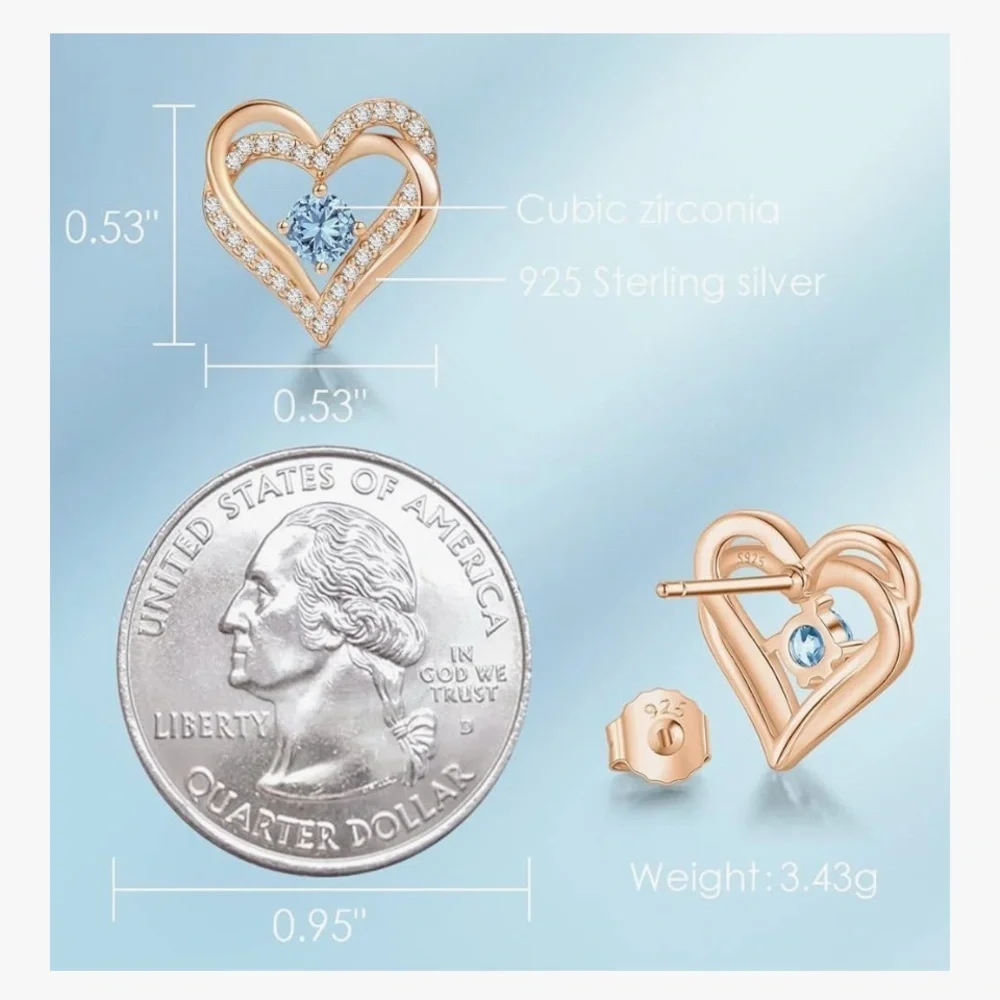 Elegant Gold Heart Earrings with Crystals